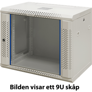 Deltaco 19? wall cabinet 6U 600 × 450 glass door white - Kabinet - Wall mount - Hvid