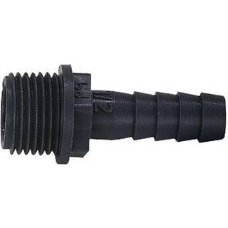 Tilslutningsnippel til tanke CAN-SB, lige, 3/4", Ø12 mm, sort, plast
