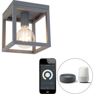 Industriel smart loftslampe mørkegrå inkl. Wifi G95 - Cage