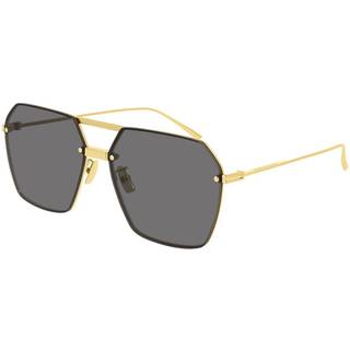 Bottega Veneta Kvinde BV1045S 001 Solbriller Metal Guld Grå Oversize Normal