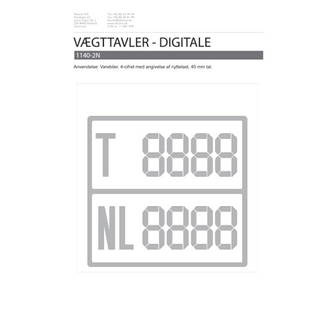 Digital vægttavler m/nytte last sølv