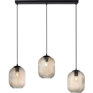 Paul Neuhaus Shitake hængelampe, rav, glas, 86 cm, E27