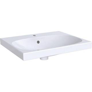 Geberit Acanto håndvask: B=60cm, T=48.2cm, Hanehul=Midtpå, Overløb=Synlig, Hvid