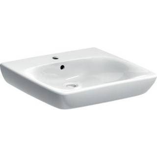 Geberit Renova Comfort håndvask barrier-free: B=55cm, T=55cm, Hanehul=Midtpå, Overløb=Synlig, Hvid