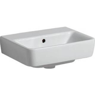 Geberit Renova Plan håndvask: Hvid, B=45cm, H=17cm, T=34cm, Hanehul=Uden, Overløb=Synlig