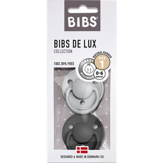 BIBS 2 pk. De Lux str. 1 - cloud/black