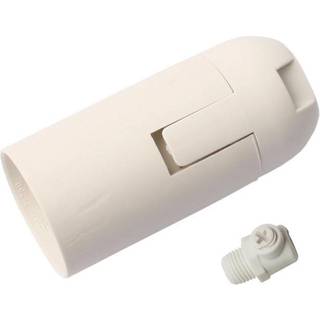 Fatning Mignon E14, plast m/aflastning - Hvid