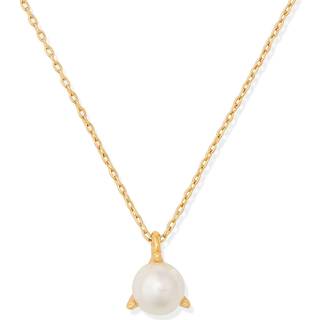 Kate Spade New York Gold Pearl Trio Prong Necklace - White - 47cm