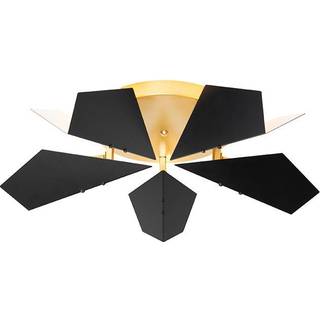 Design loftslampe sort med guld 5-lys - Sinem