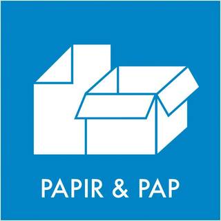 Piktogram Papir og Pap Blå 12 x 12 cm Selvklæbende, blank, runde hjørner
