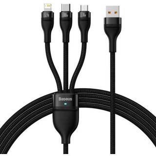 Baseus 3in1 USB cable Flash Series USB-C + micro USB + Lightning 100W 1.2m (black)