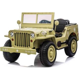 Army Classic Adventure XXL m/3 sæder + 4x24V Motor + Gummihjul , Lyse Grøn