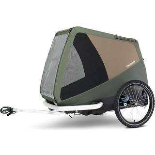 Croozer Dog Tammo Sundown Green 100x54cm - Cykeltrailer med affjedring og låsbar trækarm til store hunde, inklusiv batteridrevet baglygte