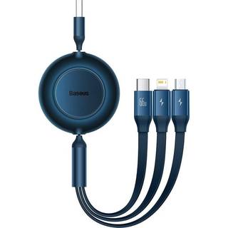 Baseus Bright Mirror 3 USB 3-in-1 cable for micro USB / USB-C / Lightning 66W / 2A 1.1m (Blue) USB hub - USB 2.0 - 4 ports - Sort
