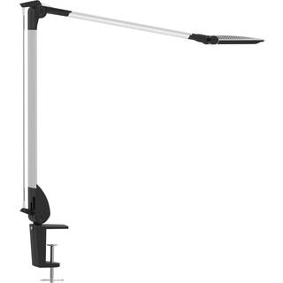 LED-skrivebordslampe MAULoptimus, sølv, klemmefod, dæmpbar CCT