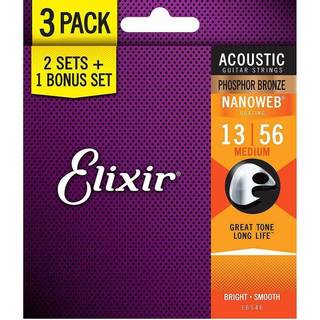 Elixir Nanoweb 16546 13-56 Medium 3 pack