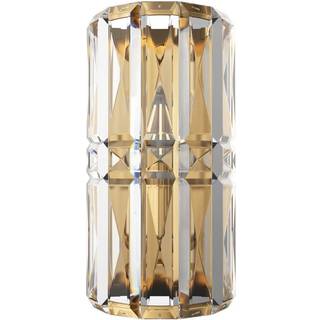 Maytoni Facet væglampe, højde 25 cm, guldfarvet, glas, E14
