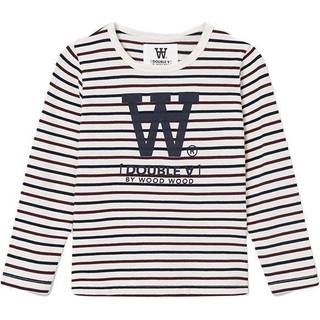 Wood Wood T-shirt Kim Off-white/burgundy Striber