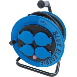 Blue Electric kabeltromle 10 m/4 udtag 3x1,5mm2 29168 thermosikring