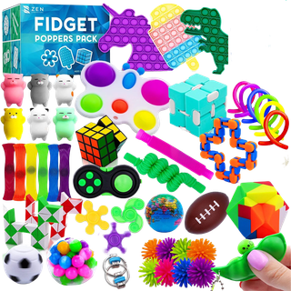 50 pcs Fidget Toys Pack - Stocking Stuffers til b?rne gaver til b?rnefest favoriserer - Voksne Stress Relief Sensory Toy - ADHD Toys Bulk til kla