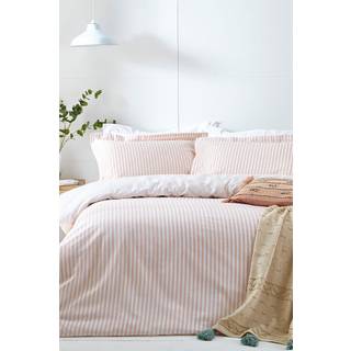 Yard Yard Blush Hebden Striped 100% Cotton Duvet Cover and Pillowcase Set