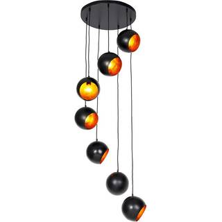 Pendellampe sort med guld indvendig 7-lys - Crooked Cluster