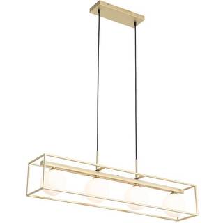 Design pendellampe guld med hvidt glas 4-lys - Aniek