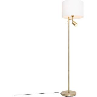 Gulvlampe bronze med hvid skærm og læselampe - Jelena