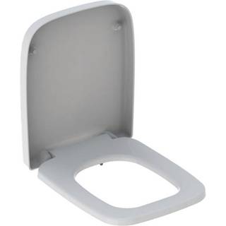 Geberit Renova Plan toiletsæde kantet design, fastgørelse oppefra: Soft close=Ja, Quick-Release-hængsel=Ja, Beslag=Oppefra, Hvid / Blank