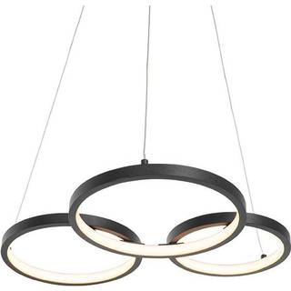 Pendellampe sort inkl. LED 3-trins dæmpbar 3-lys - Rondas
