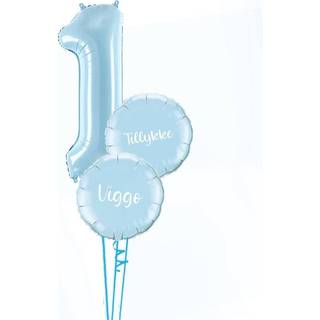 Folieballon Tal 1 Lyseblå Stor 86 cm – Perfekt til Fødselsdag & Jubilæumspynt
