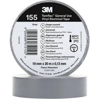 Temflex 155 el-vinyltape 19mm×20m grøn/gul