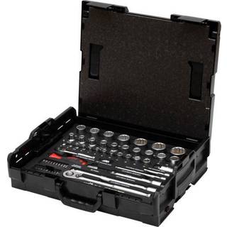 Wiha topnøgle- og bitsæt inkl. L-boxx, 1/4" og 1/2" - 60 dele