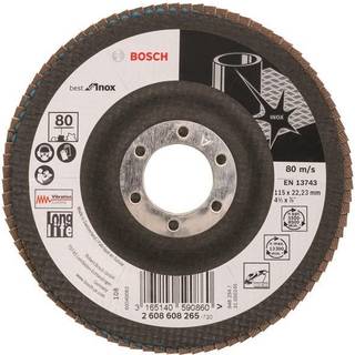 Bosch Lamelskive Inox Skrå 115mm K80 - 2608608265 ✓ På lager - klar til levering og afhentning