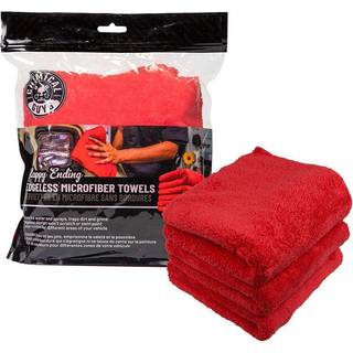 Chemical Guys Happy Ending Red Edgeless, 3-pack röd torkduk