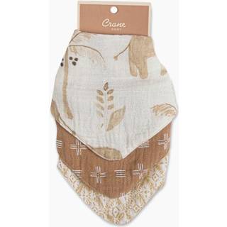 Crane Baby Soft Muslin Baby Bib Set Justerbar og absorberende bandana -stil hagesm?k til drenge og piger safari dyr 3 stykke 18,5 x 9