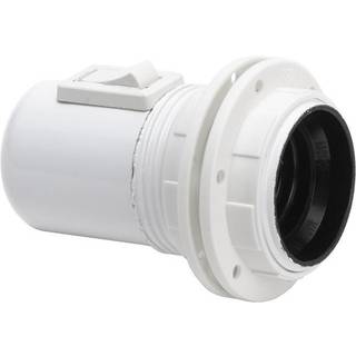 Gelia Lampeholder E27, gevind, med vippekontakt, 2 stk. ringe vit