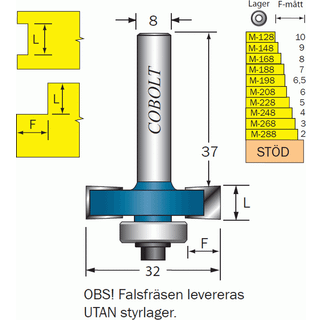 Cobolt 212-005 Falsfræser L=5 D=32 S=8