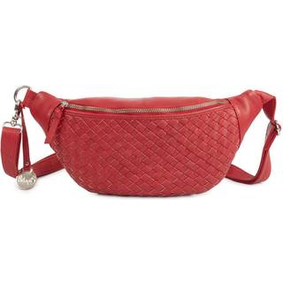 Style Mombai i smuk rød. Flot bumbag i kvalitetslæder m. håndflettet front