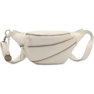 Style Ghita i råhvid læder: Flot, cool bumbag i mellemstørrelse m. flot lynlåsdetalje