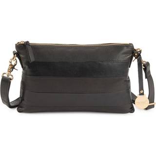 Style Livingstone i sort med lynlåse i guld. Cool clutch, crossbody og skuldertaske m. fitting i guld