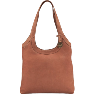 Style Laos i cognac (kun to stk. på lager). Ultrasmuk lædertaske, elegant kombineret skulder-, hånd- og crossbodytaske