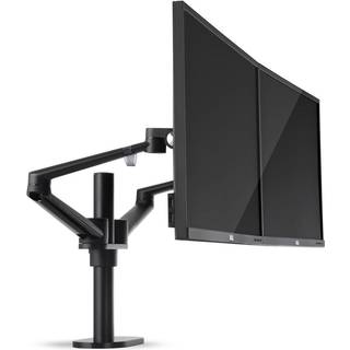 WERGON - Titan - Justerbar Dual LCD / Monitor skærm holder/arm - Deskholder til 2 skærme Max 32 - Sort