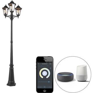 Smart udendørs lanterne sort 3-lys inkl. Wifi ST64 - New Orleans