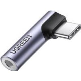Ugreen USB-C-adapter (han) vinklet til ministik 3,5 mm (hun) - grå