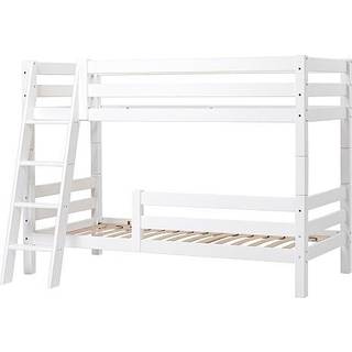 Hoppekids ECO Luxury - Køjeseng 150 cm. - 90x200 cm. - To Sengeheste - Skrå Stige - Fleksibel Indlægsbund - Hvid