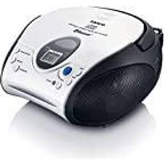 Lenco - Bærbar cd-afspiller med FM-radio og Bluetooth® Hvid / Sort - SCD-24BT WHBK