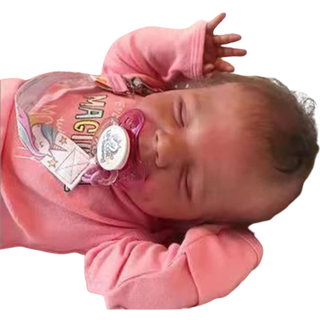 Zlgkjk 18-tommer Realistisk reborn babydukke til piger - Blød vinyl-silikone helkrops sovende dukke, livagtig nyfødt, gave sæt
