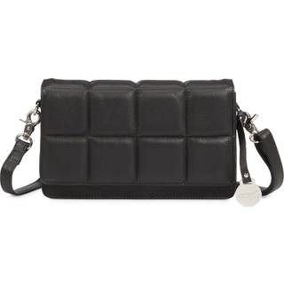 Style Malaysia i sort. Crossbody skuldertaske i læder med flot kvadratisk mønster