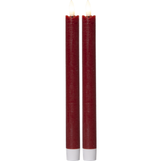 Star Trading - LED Antique Light Flame - 24,5 cm - Rød - 2 -pack